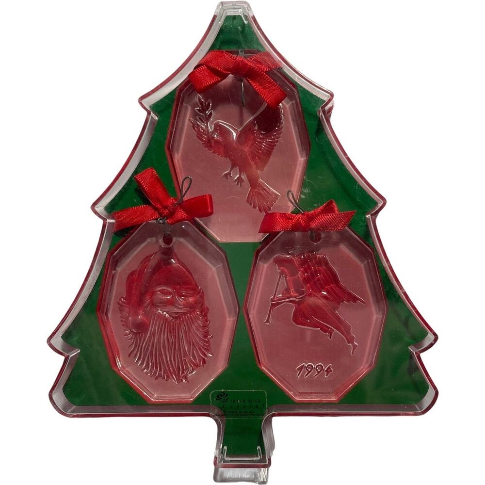 Vintage Crystal Brands of Ireland 24% Lead Set of 3 Ornaments by Jim Burke